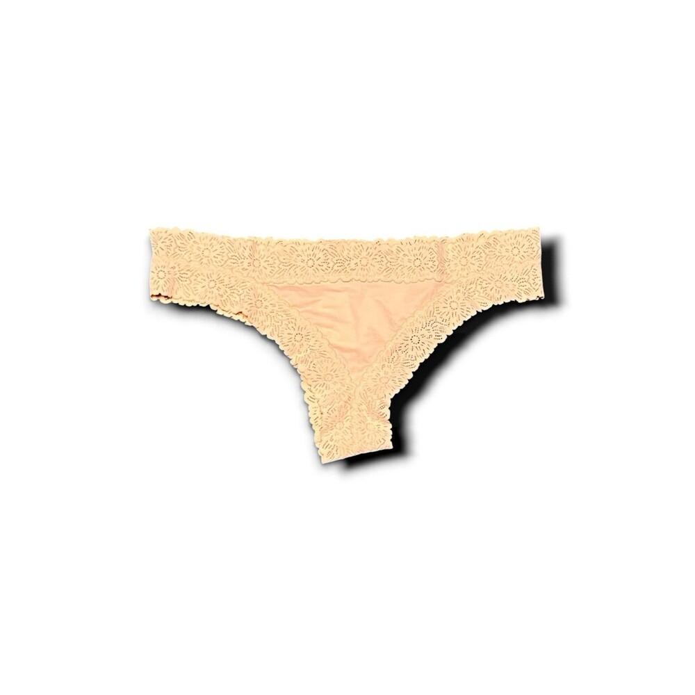Aerie Women's Being #Aeriereal Lace Trimmed Floral Thong Panties - Small